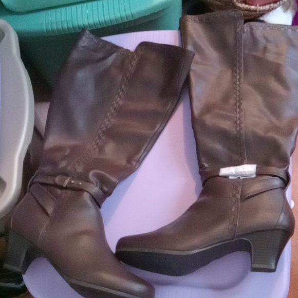 12WW new tall fashion boots brown - Picture 1 of 9